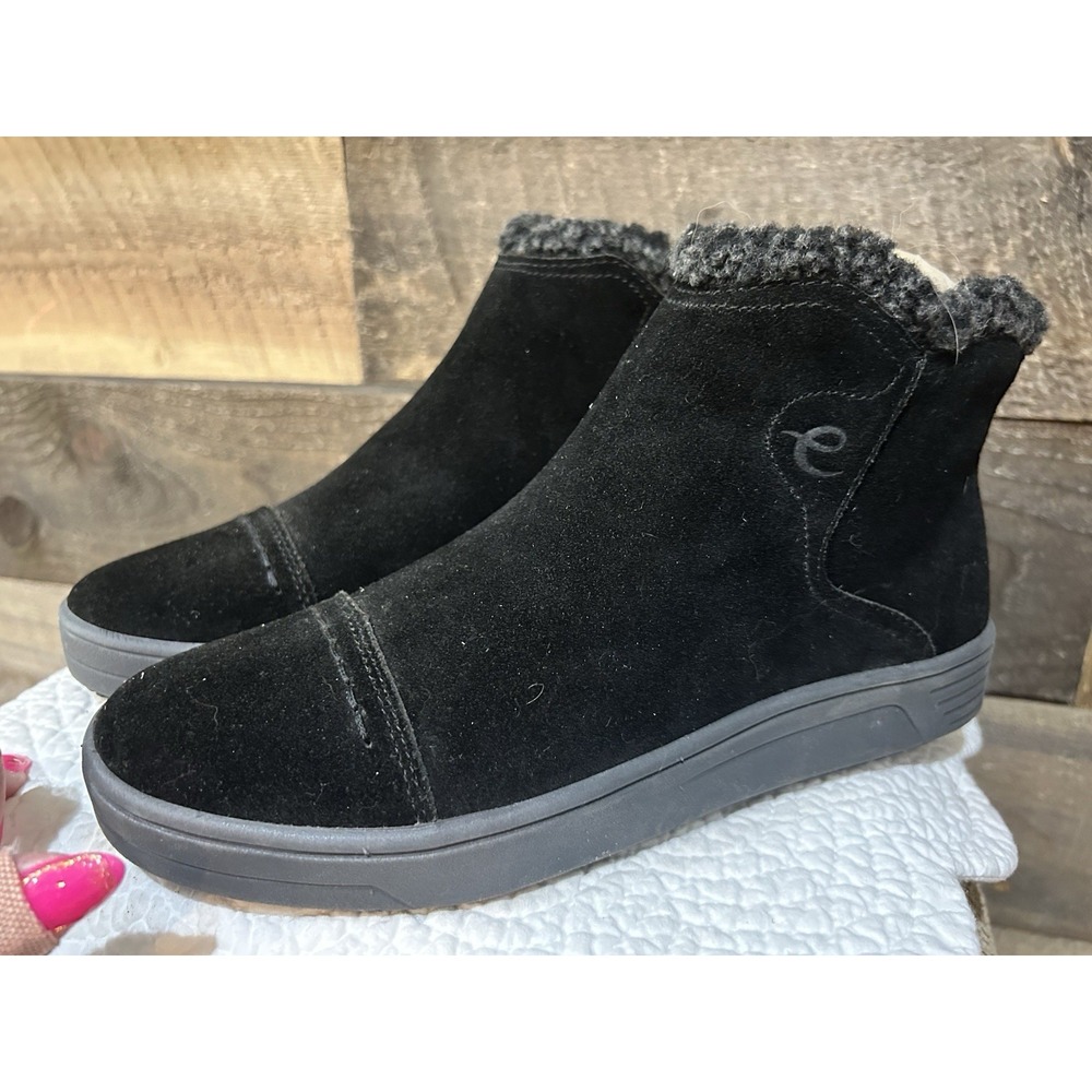 Easy Spirit Boots Womens 7.5M North Winter Dark Blue Leather & Faux Fur & Upper‎